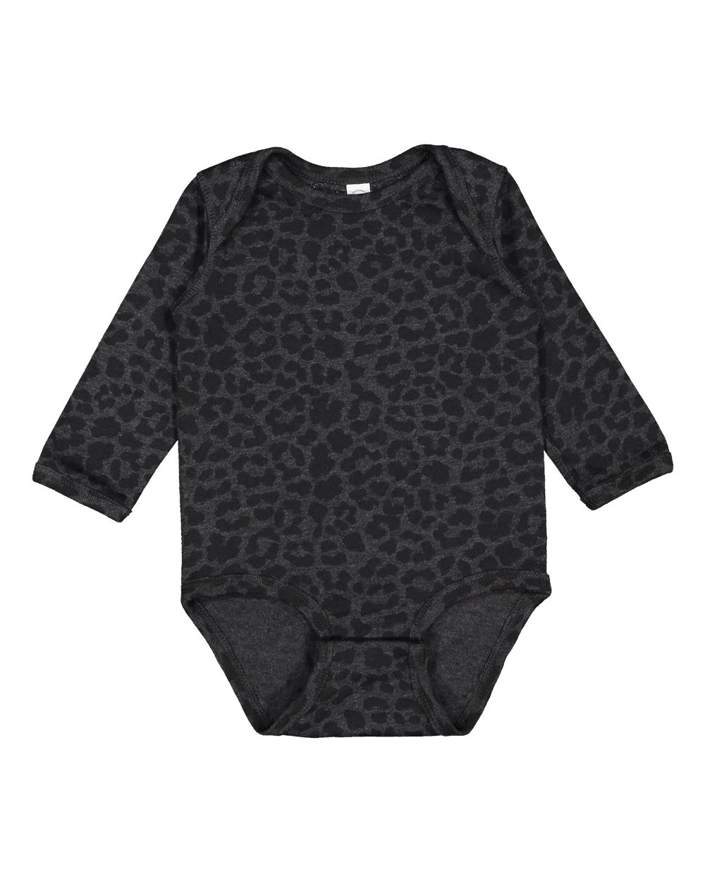 Long sleeve baby bodysuit in Black Leopard