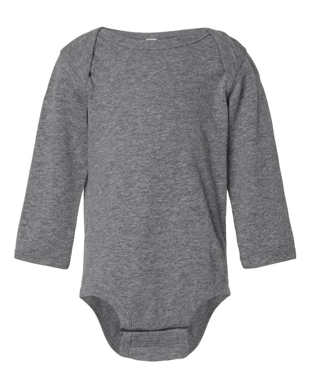 Long sleeve baby bodysuit in Granite Heather