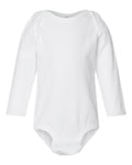 Long sleeve baby bodysuit in White