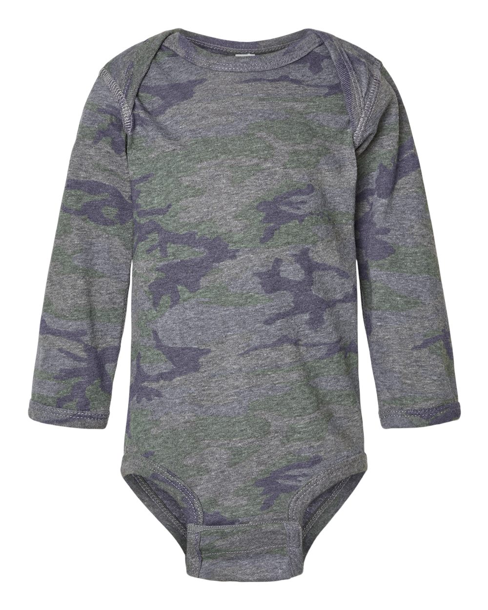 Long sleeve baby bodysuit in Vintage Camo