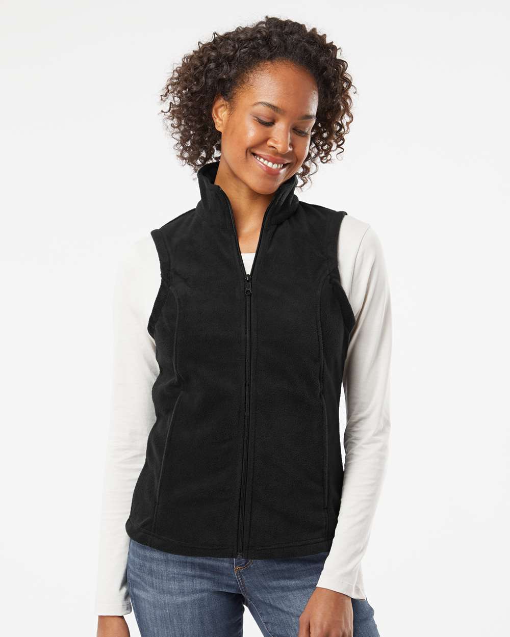 Columbia Women's Benton Springs Fleece Vest in Black - custom logo apparel by Buckeye Branding Co.