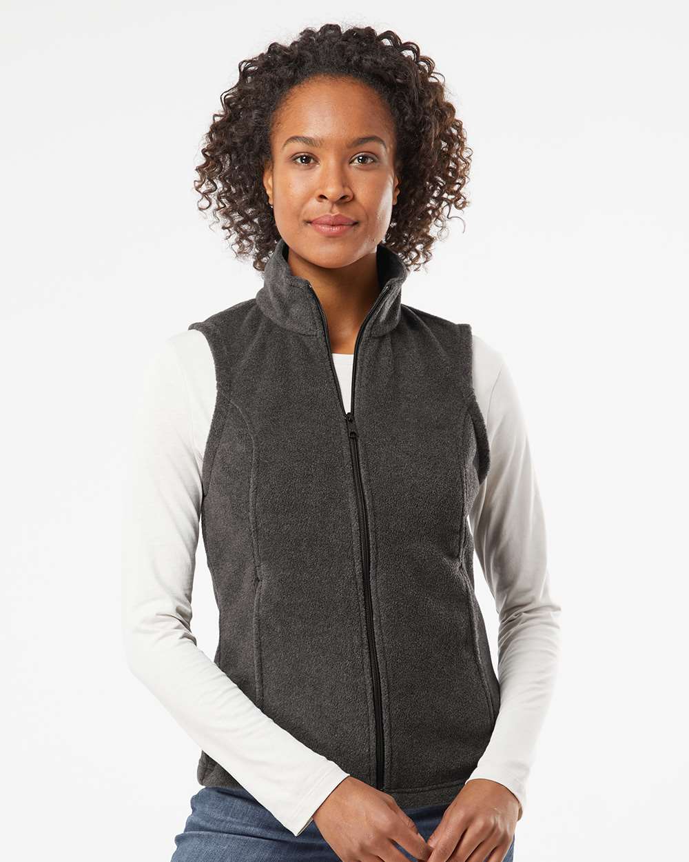 Columbia Women's Benton Springs Fleece Vest in Charcoal Heather - custom logo apparel by Buckeye Branding Co.