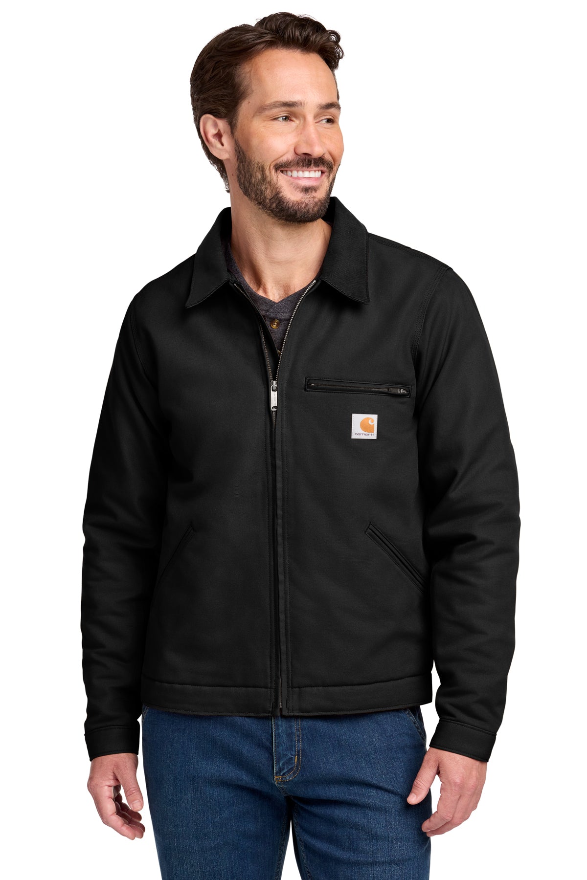 Carhartt Duck Detroit Jacket in Black - custom logo apparel by Buckeye Branding Co.