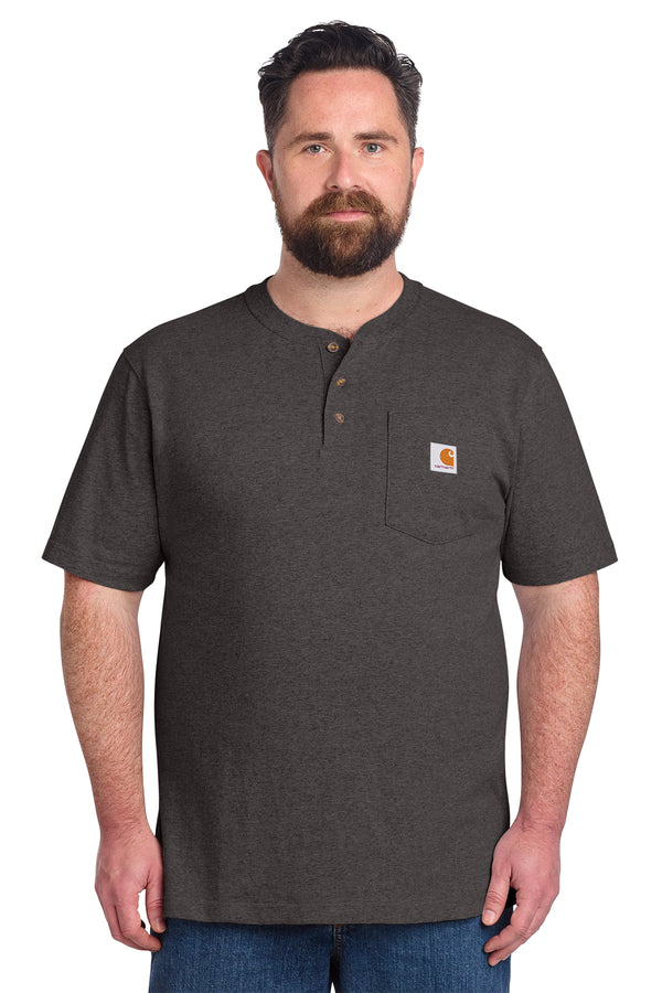 Carhartt Short Sleeve Henley T-Shirt in Carbon Heather - custom logo apparel by Buckeye Branding Co.