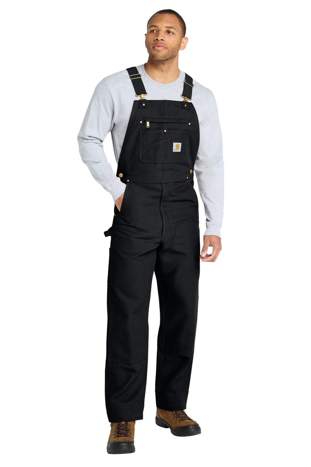 Carhartt Duck Unlined Bib Overalls in Black - custom logo apparel by Buckeye Branding Co.