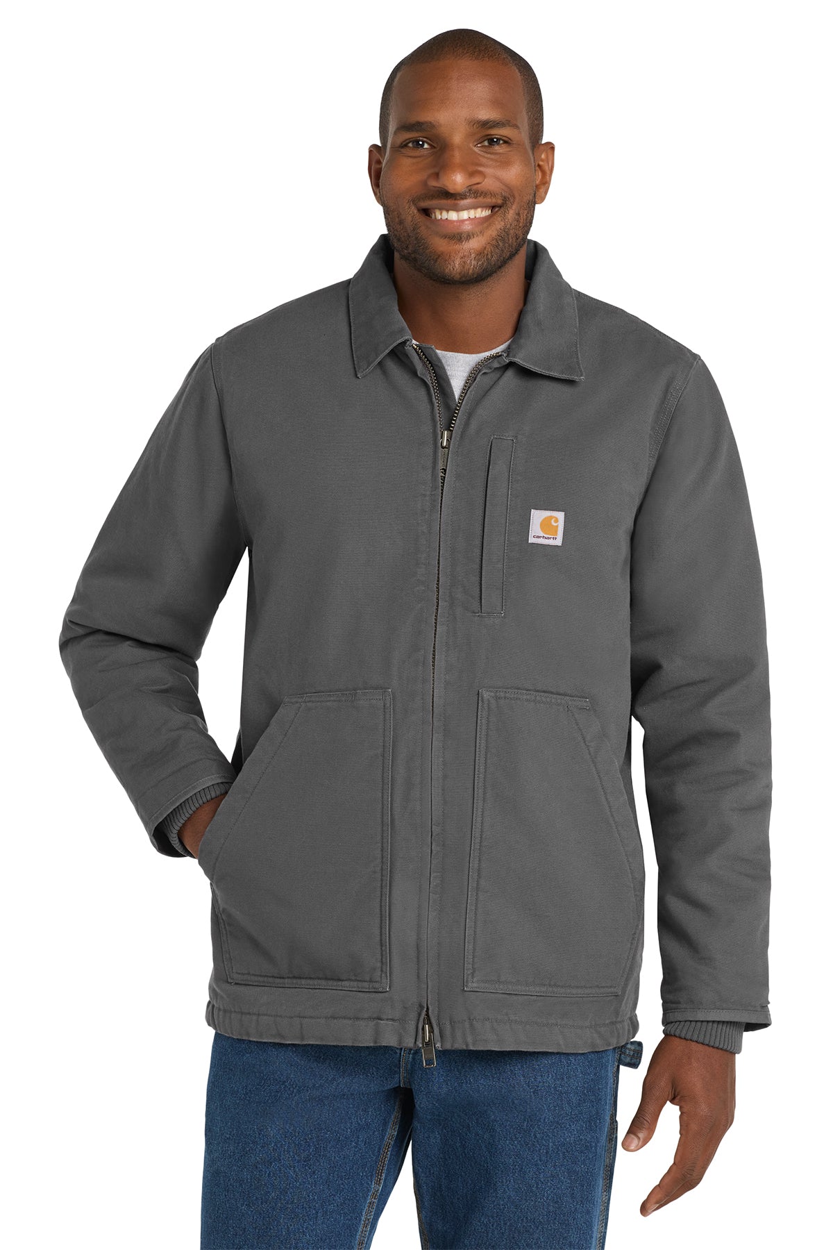 Carhartt Sherpa-Lined Coat in Gravel - custom logo apparel by Buckeye Branding Co.