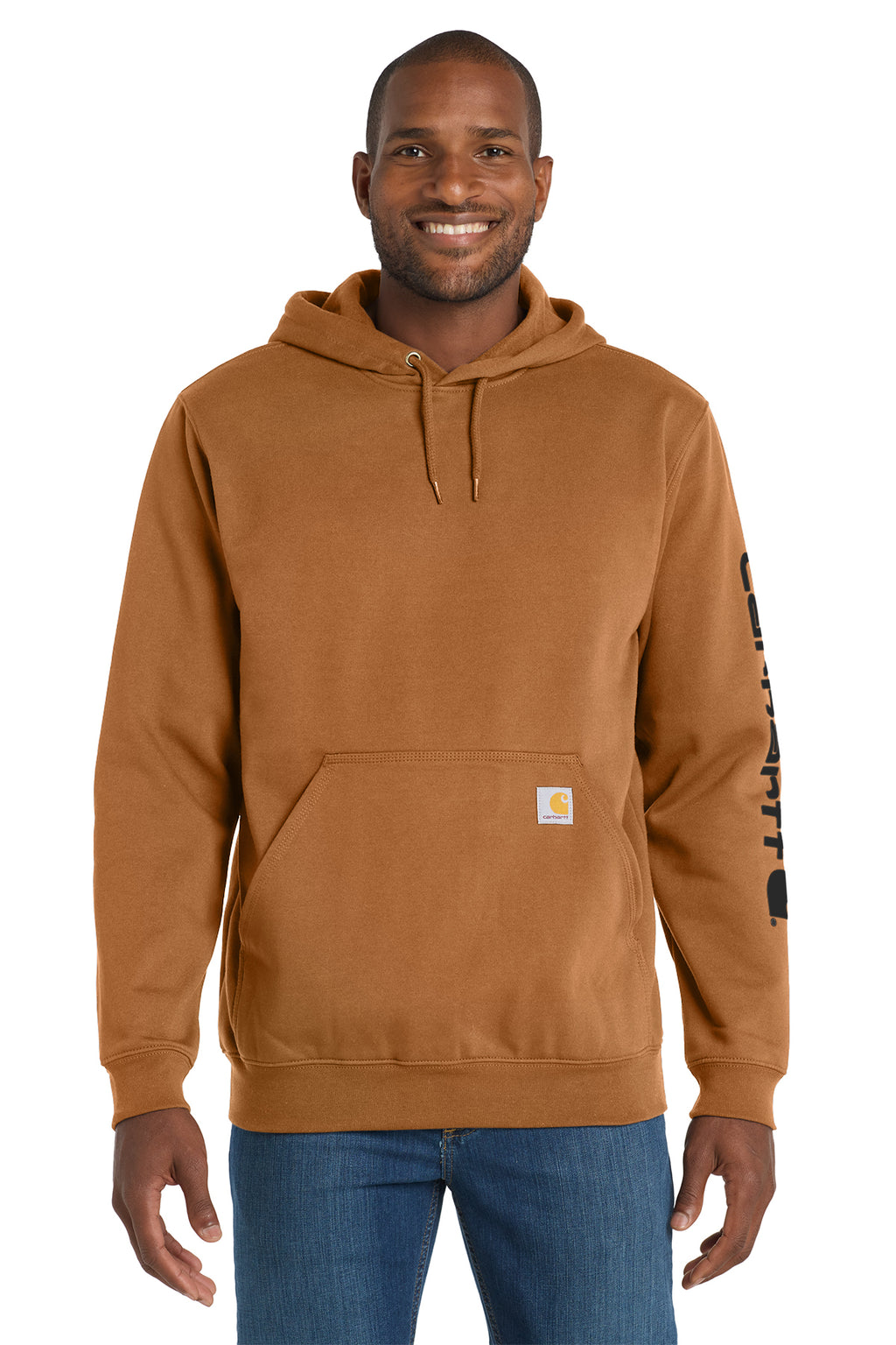 Carhartt Midweight Hooded Logo Sweatshirt in Carhartt Brown - custom logo apparel by Buckeye Branding Co.