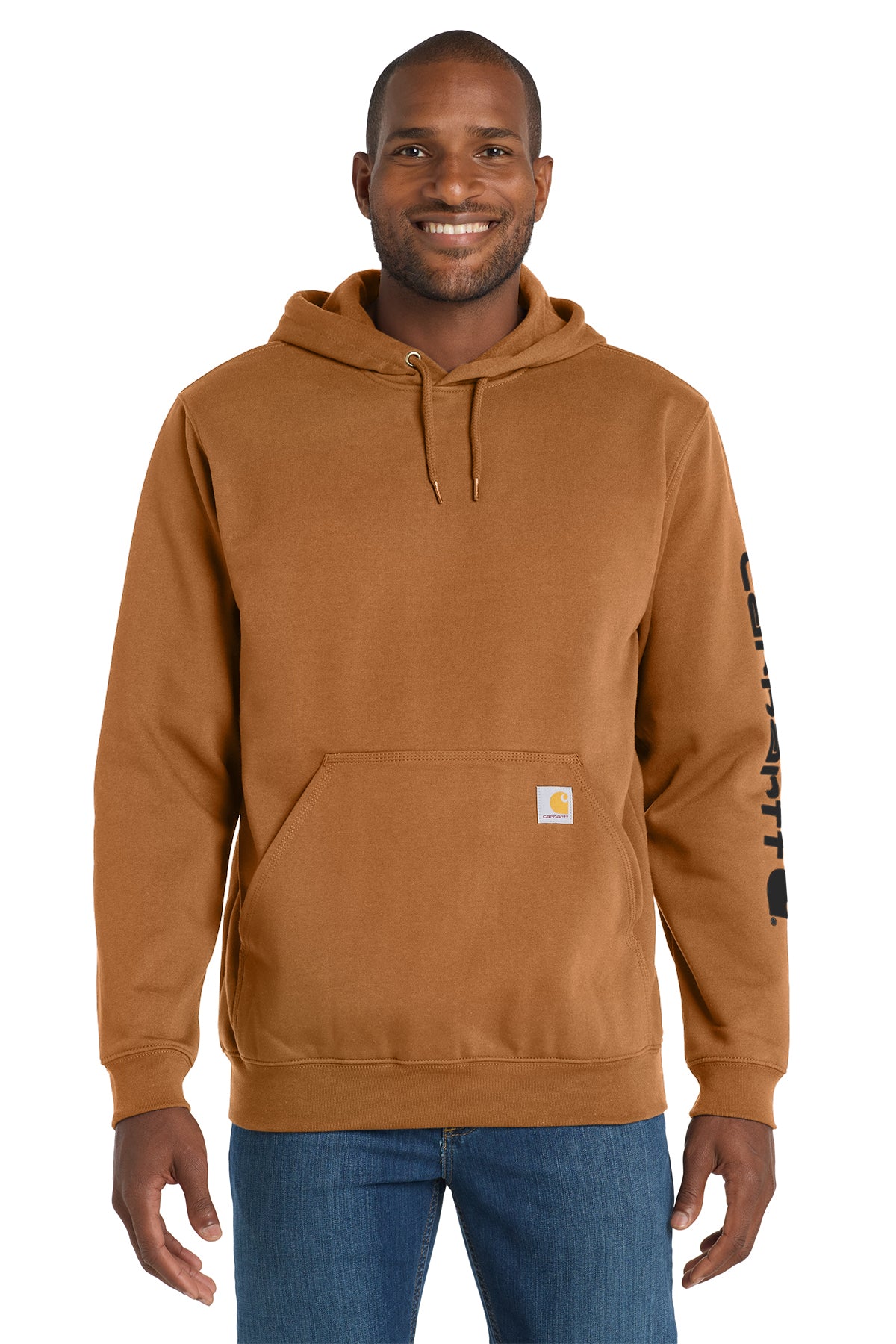 Carhartt Midweight Hooded Logo Sweatshirt in Carhartt Brown - custom logo apparel by Buckeye Branding Co.
