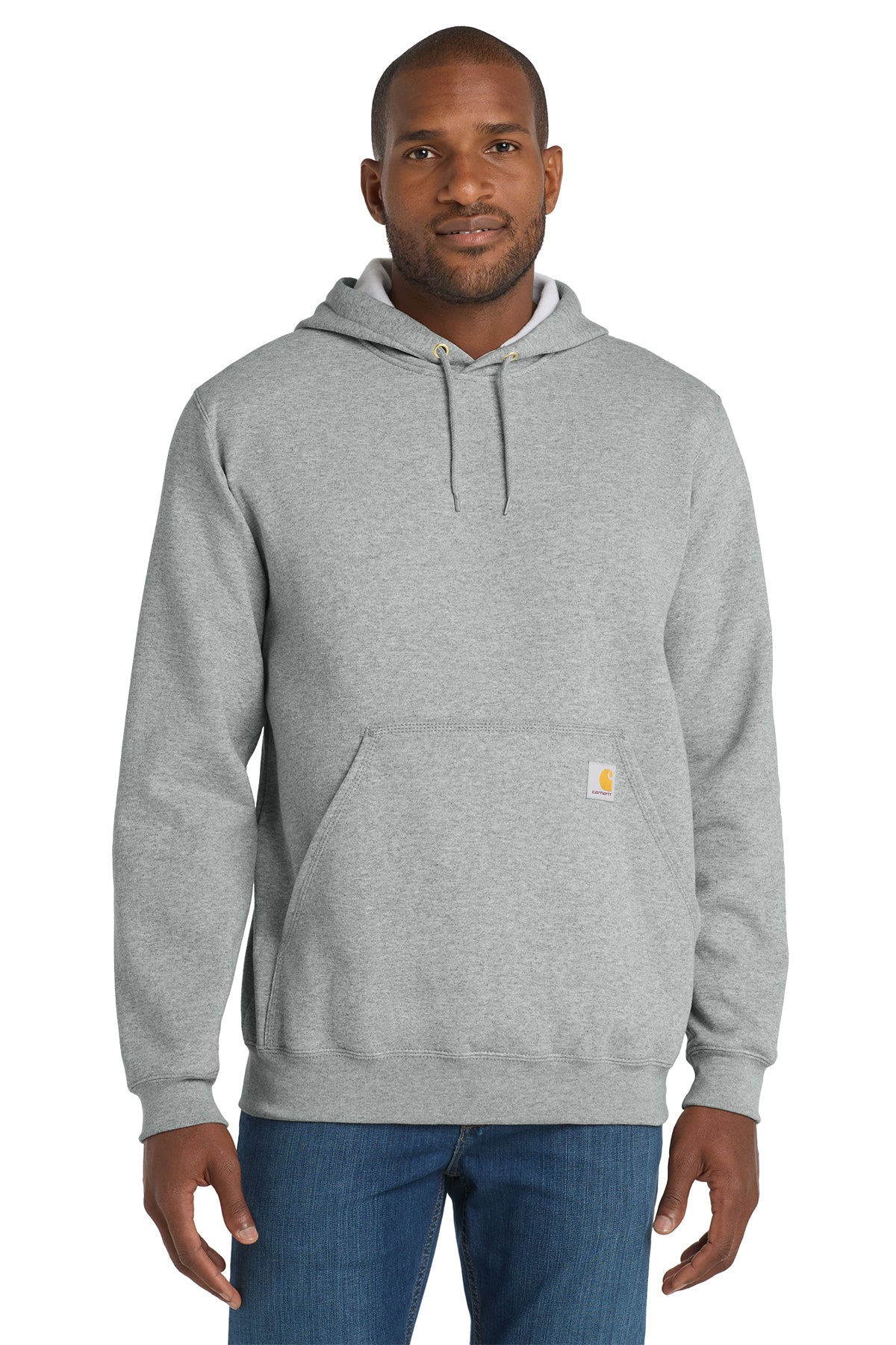 Carhartt Midweight Hooded Logo Sweatshirt in Heather Grey - custom logo apparel by Buckeye Branding Co.