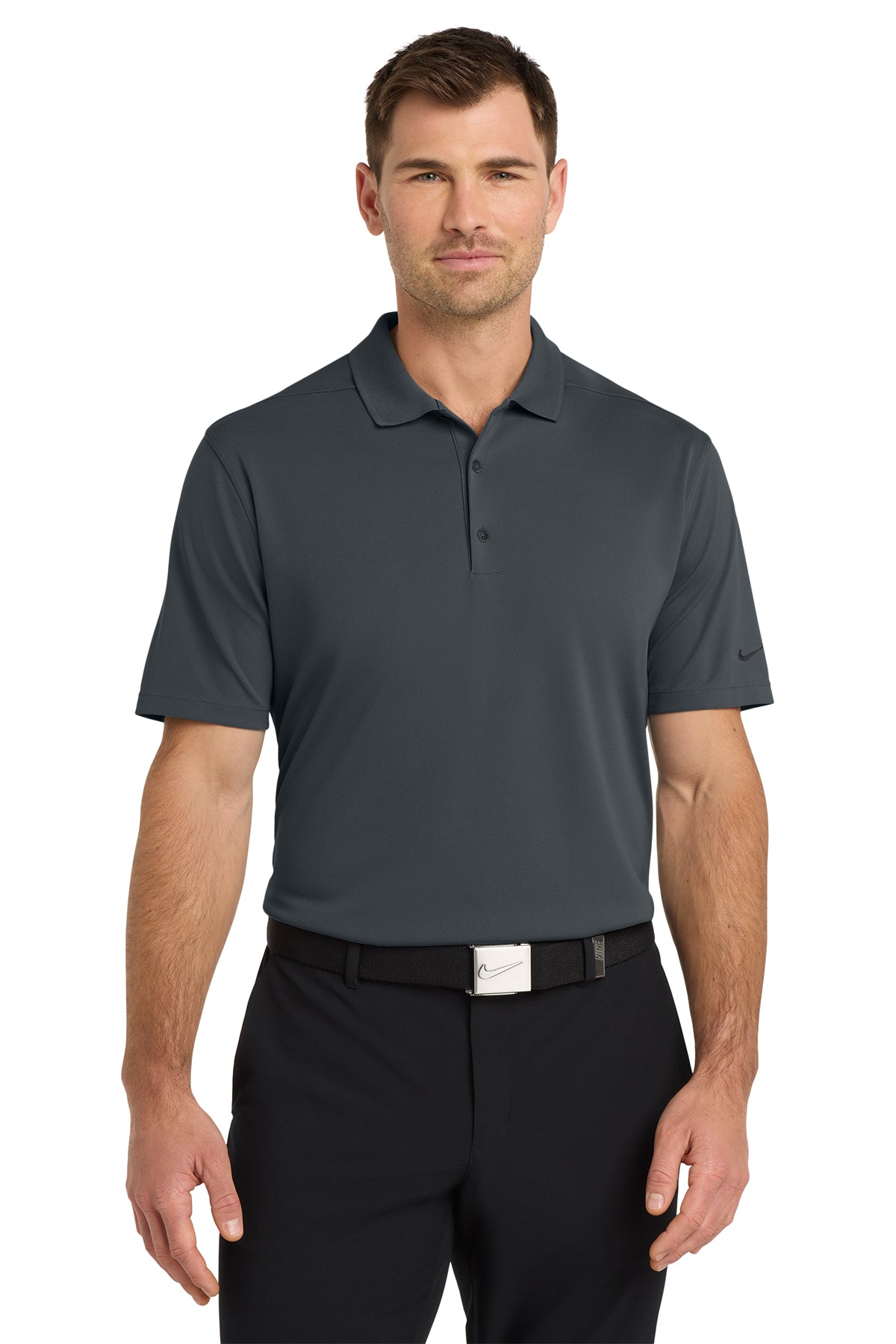 Nike Dri-FIT Micro Pique 2.0 Polo in Anthracite - custom logo apparel by Buckeye Branding Co.