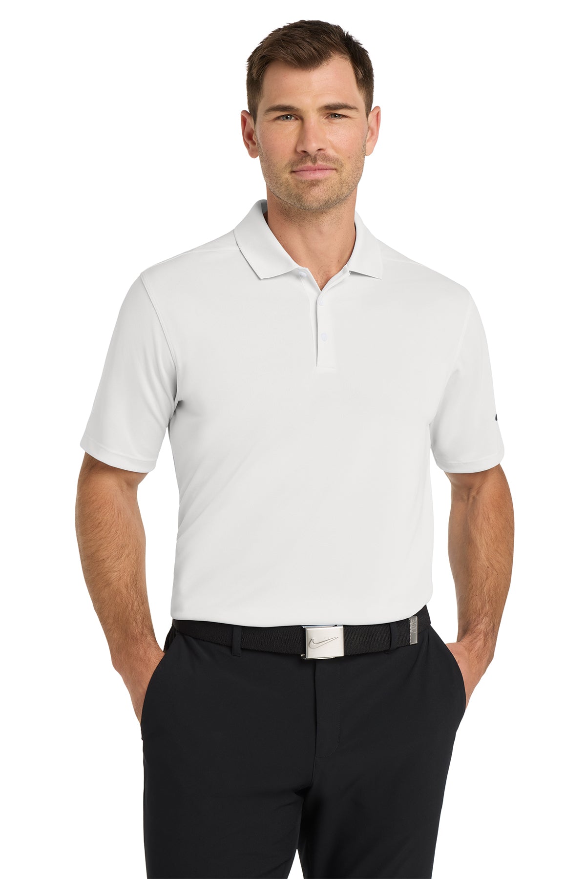 Nike Dri-FIT Micro Pique 2.0 Polo in White - custom logo apparel by Buckeye Branding Co.