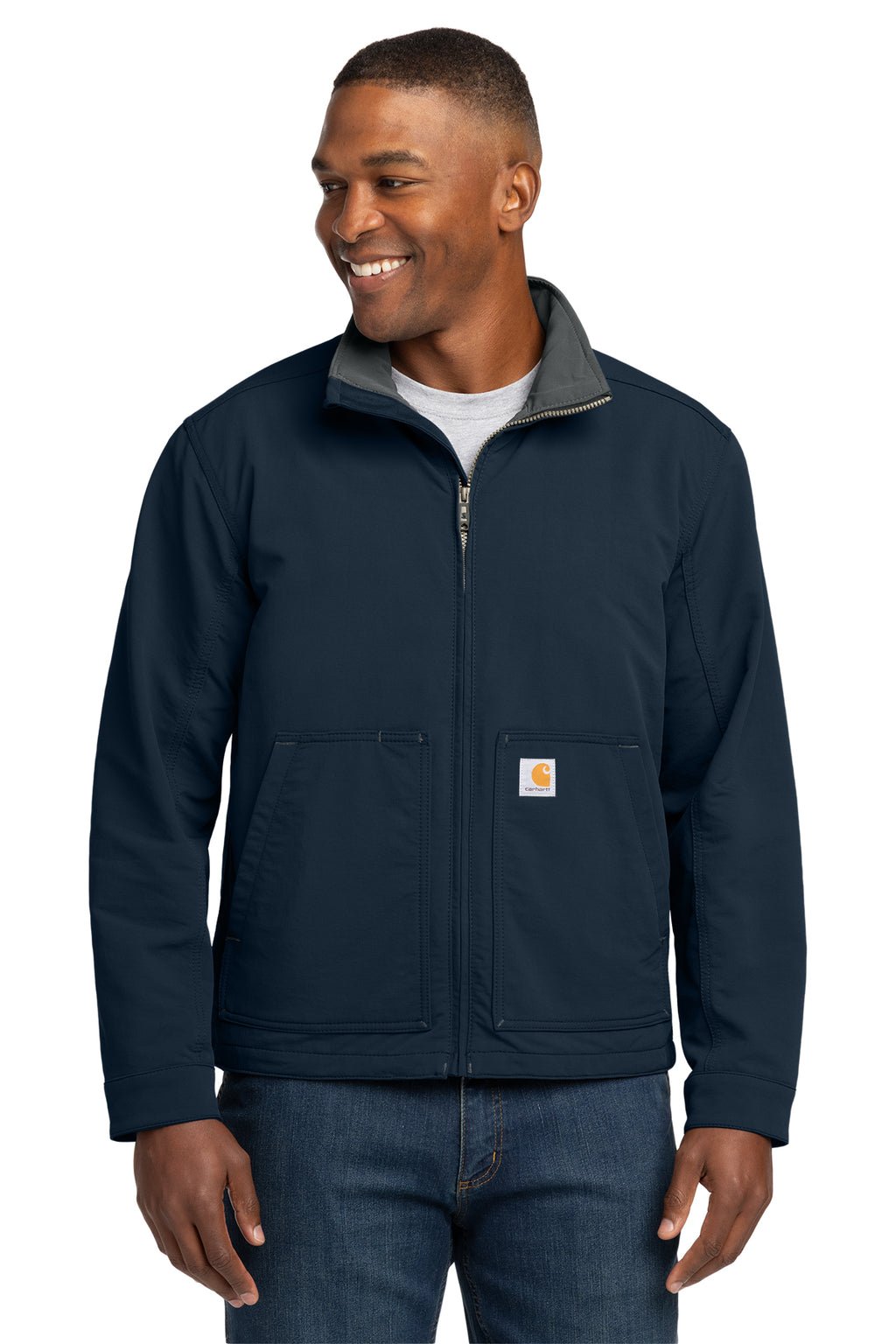 Carhartt Super Dux Soft Shell Jacket in Navy - custom logo apparel by Buckeye Branding Co.