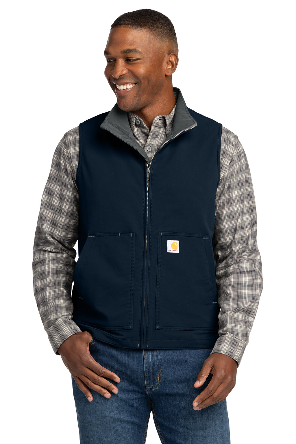 Carhartt Super Dux Soft Shell Vest in Navy - custom logo apparel by Buckeye Branding Co.