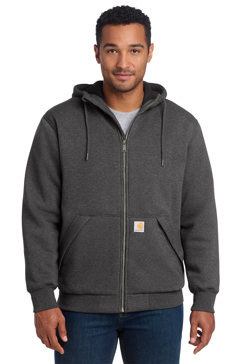 Carhartt Midweight Thermal-Lined Full-Zip Sweatshirt in Carbon Heather - custom logo apparel by Buckeye Branding Co.