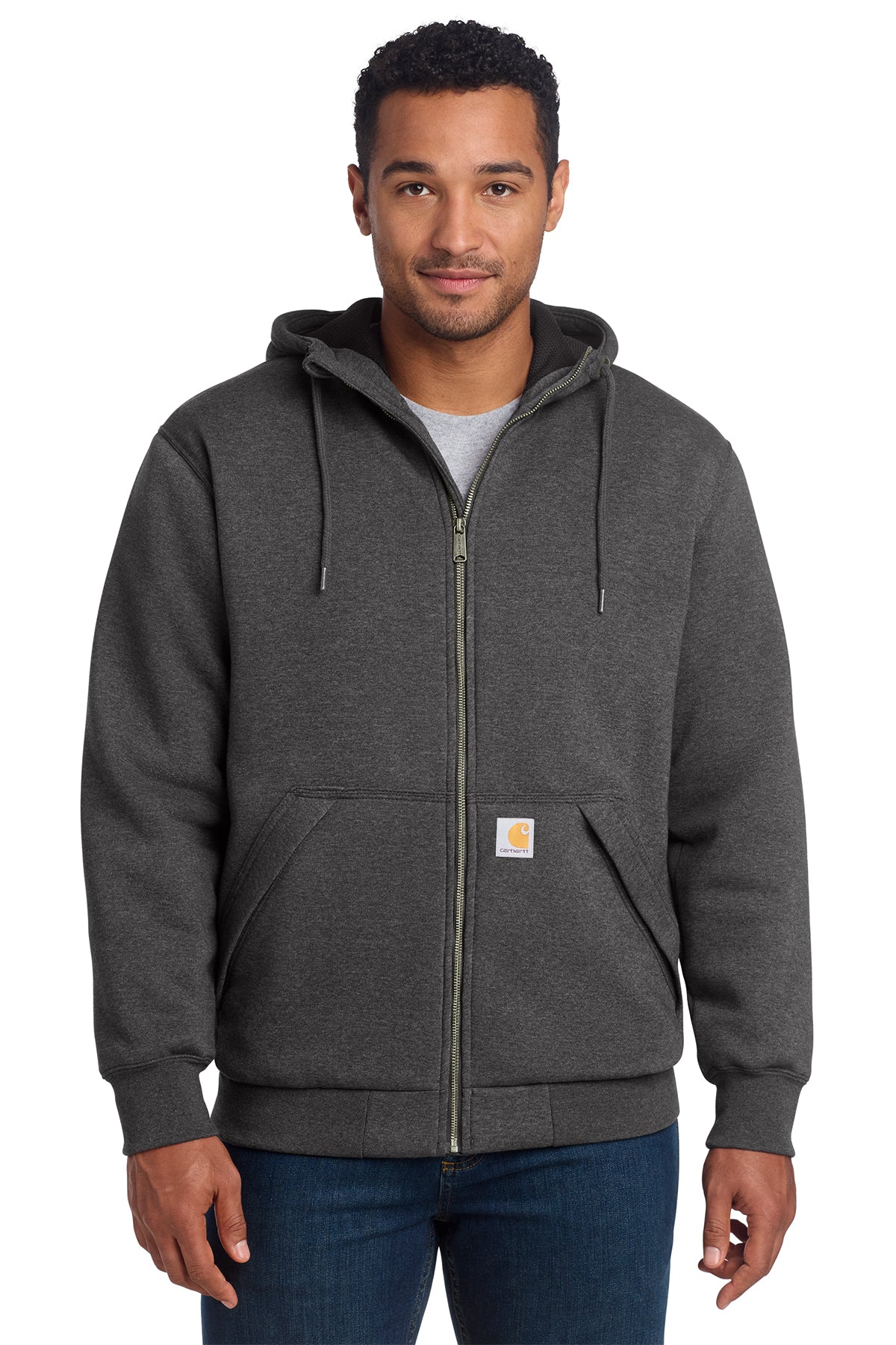 Carhartt Midweight Thermal-Lined Full-Zip Sweatshirt in Carbon Heather - custom logo apparel by Buckeye Branding Co.