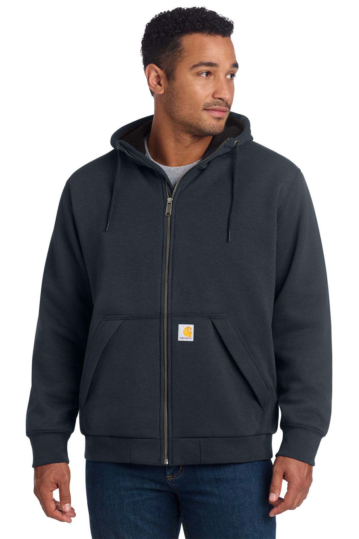 Carhartt Midweight Thermal-Lined Full-Zip Sweatshirt in New Navy - custom logo apparel by Buckeye Branding Co.