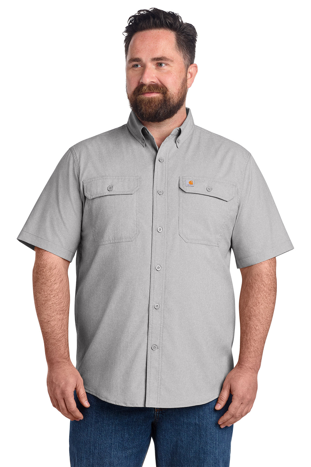 Carhartt Force Solid Short Sleeve Shirt in Steel - custom logo apparel by Buckeye Branding Co.