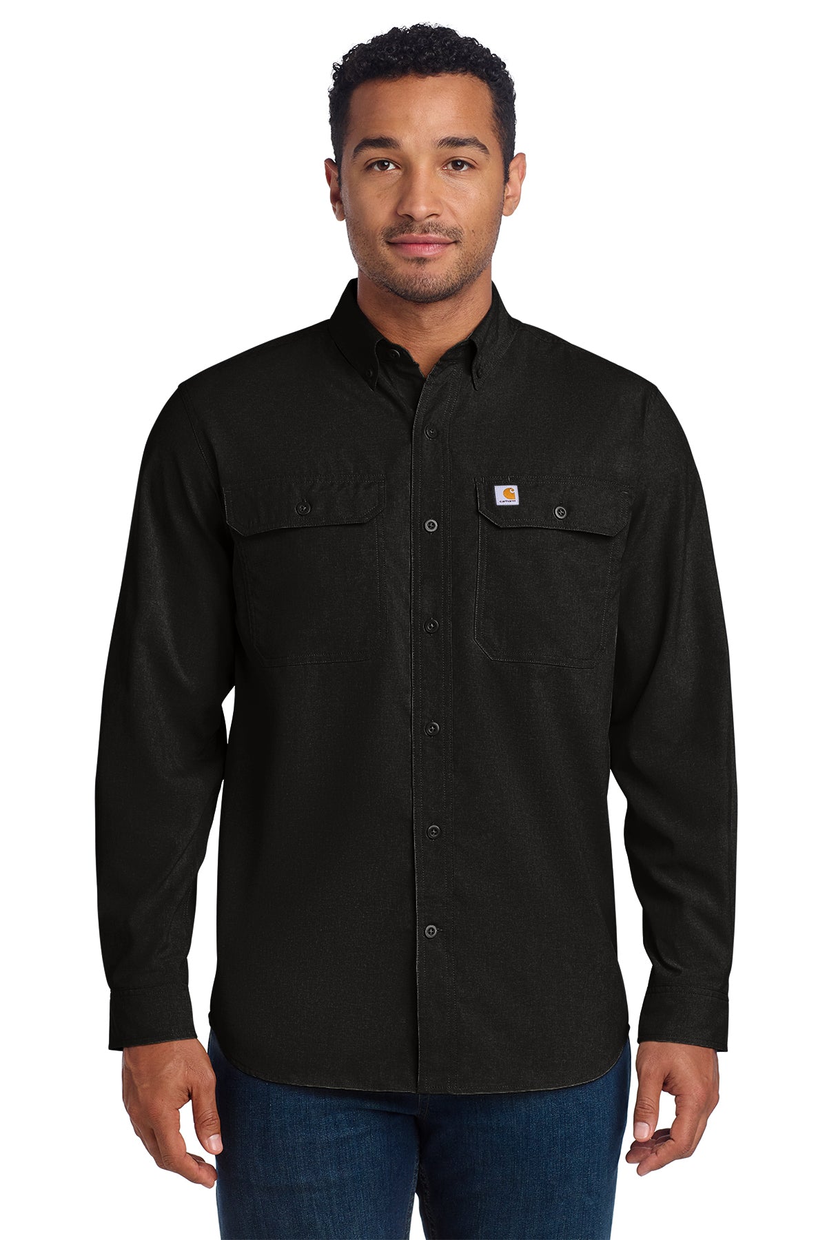 Carhartt Force Solid Long Sleeve Shirt in Black - custom logo apparel by Buckeye Branding Co.