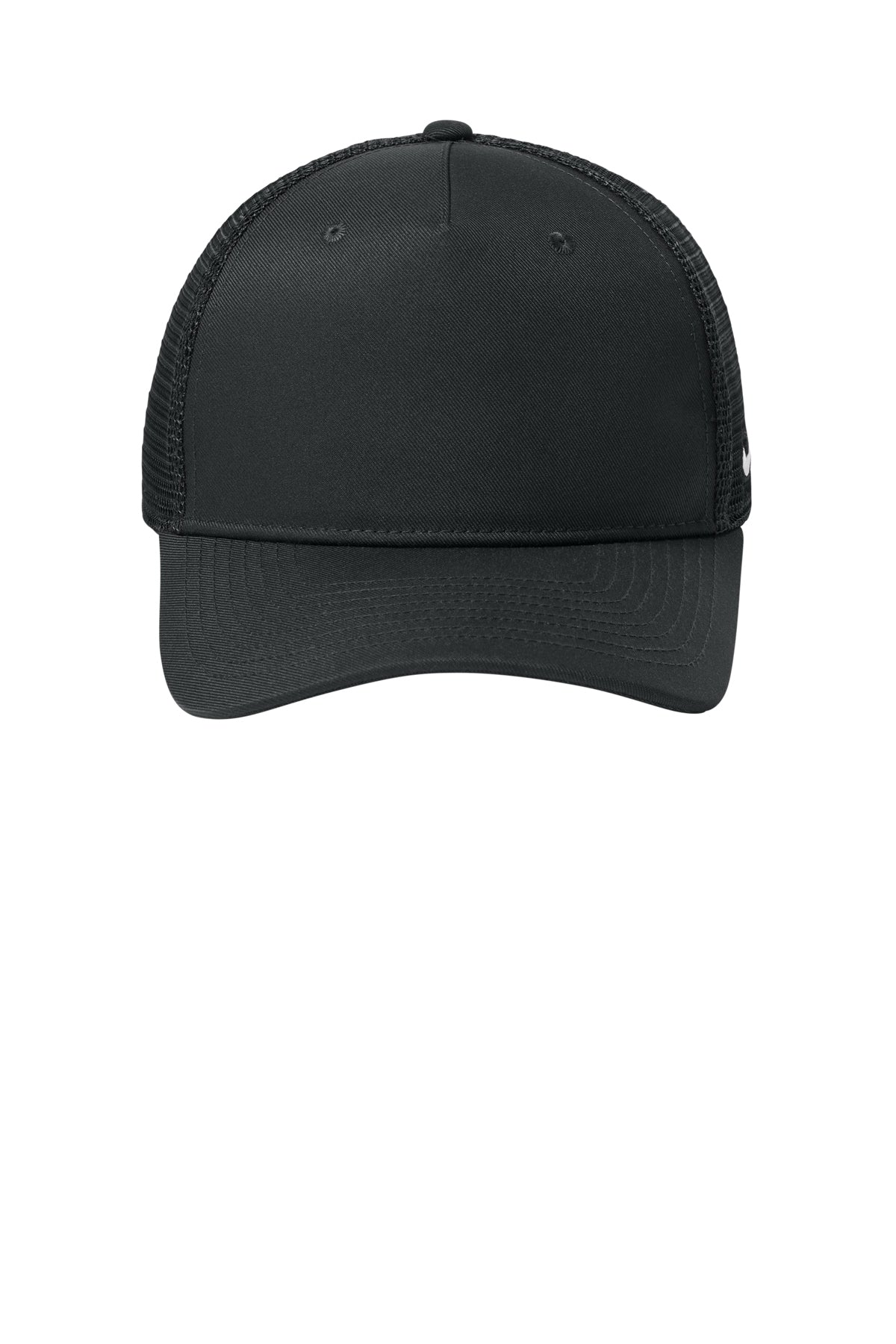 Nike Snapback Mesh Trucker Cap in Black/Black - custom logo hat by Buckeye Branding Co.