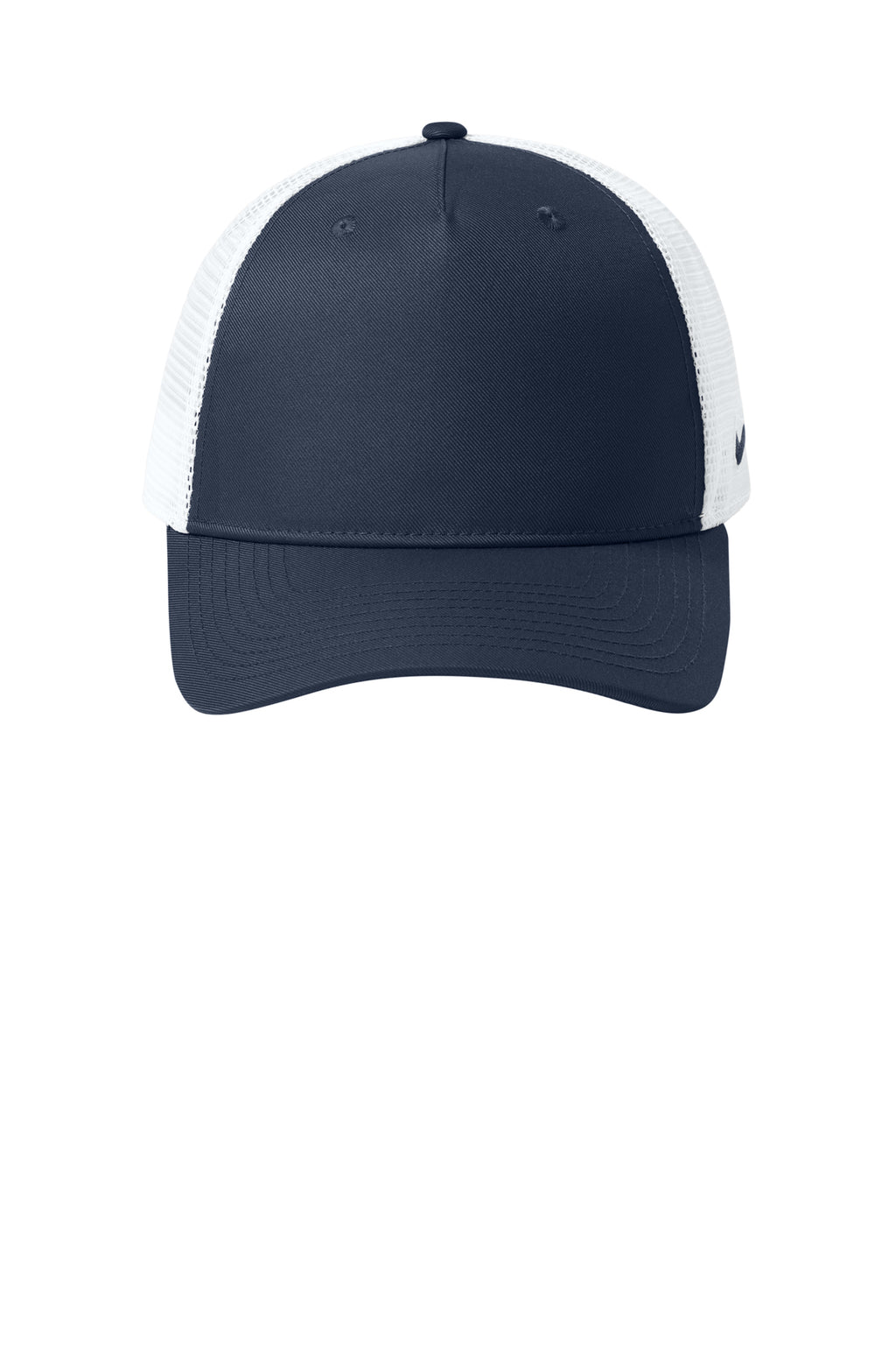 Nike Snapback Mesh Trucker Cap in Navy/White - custom logo hat by Buckeye Branding Co.