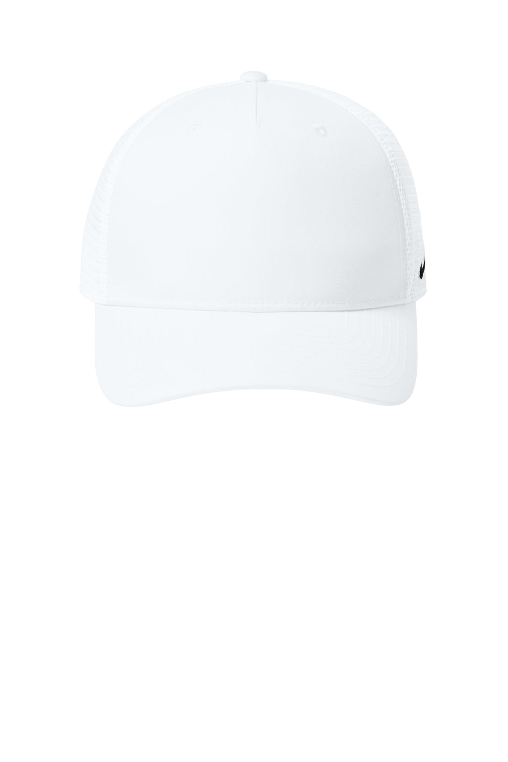 Nike Snapback Mesh Trucker Cap in White/White - custom logo hat by Buckeye Branding Co.