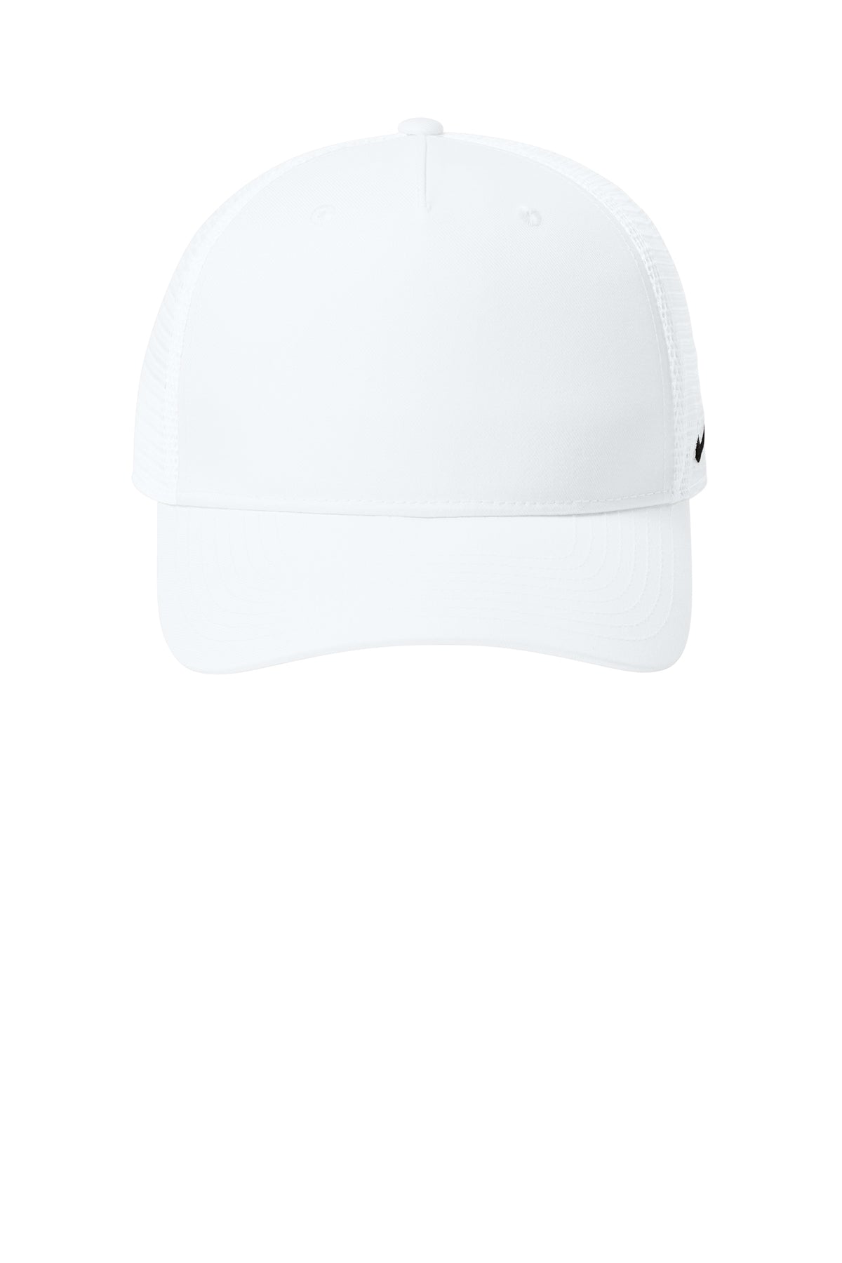 Nike Snapback Mesh Trucker Cap in White/White - custom logo hat by Buckeye Branding Co.