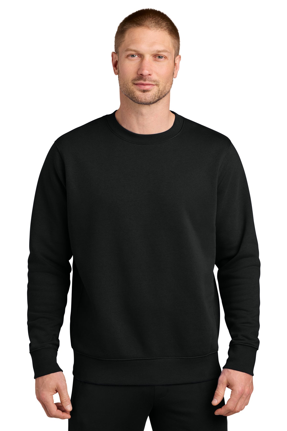 Nike Club Fleece Sleeve Swoosh Crew in Black - custom logo apparel by Buckeye Branding Co.