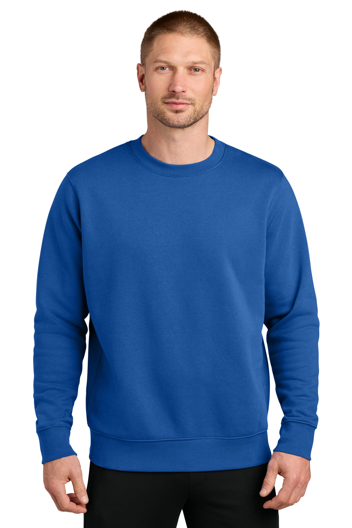 Nike Club Fleece Sleeve Swoosh Crew in Game Royal - custom logo apparel by Buckeye Branding Co.