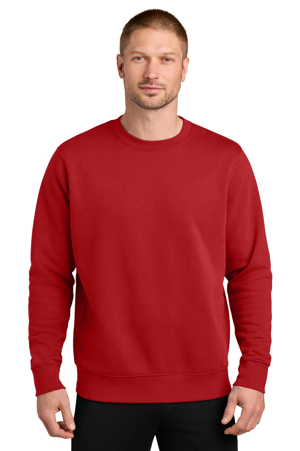 Nike Club Fleece Sleeve Swoosh Crew in University Red - custom logo apparel by Buckeye Branding Co.