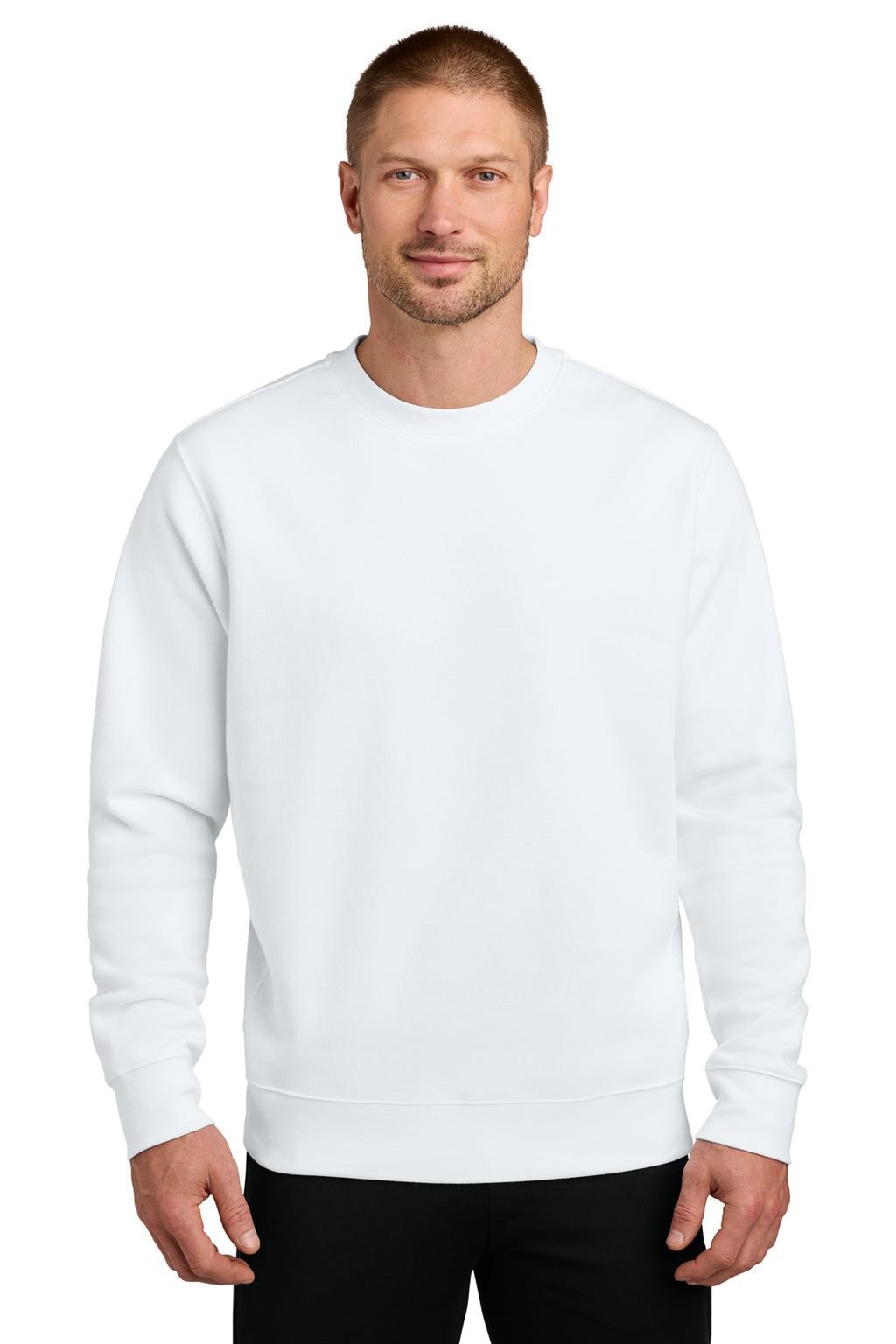 Nike Club Fleece Sleeve Swoosh Crew in White - custom logo apparel by Buckeye Branding Co.