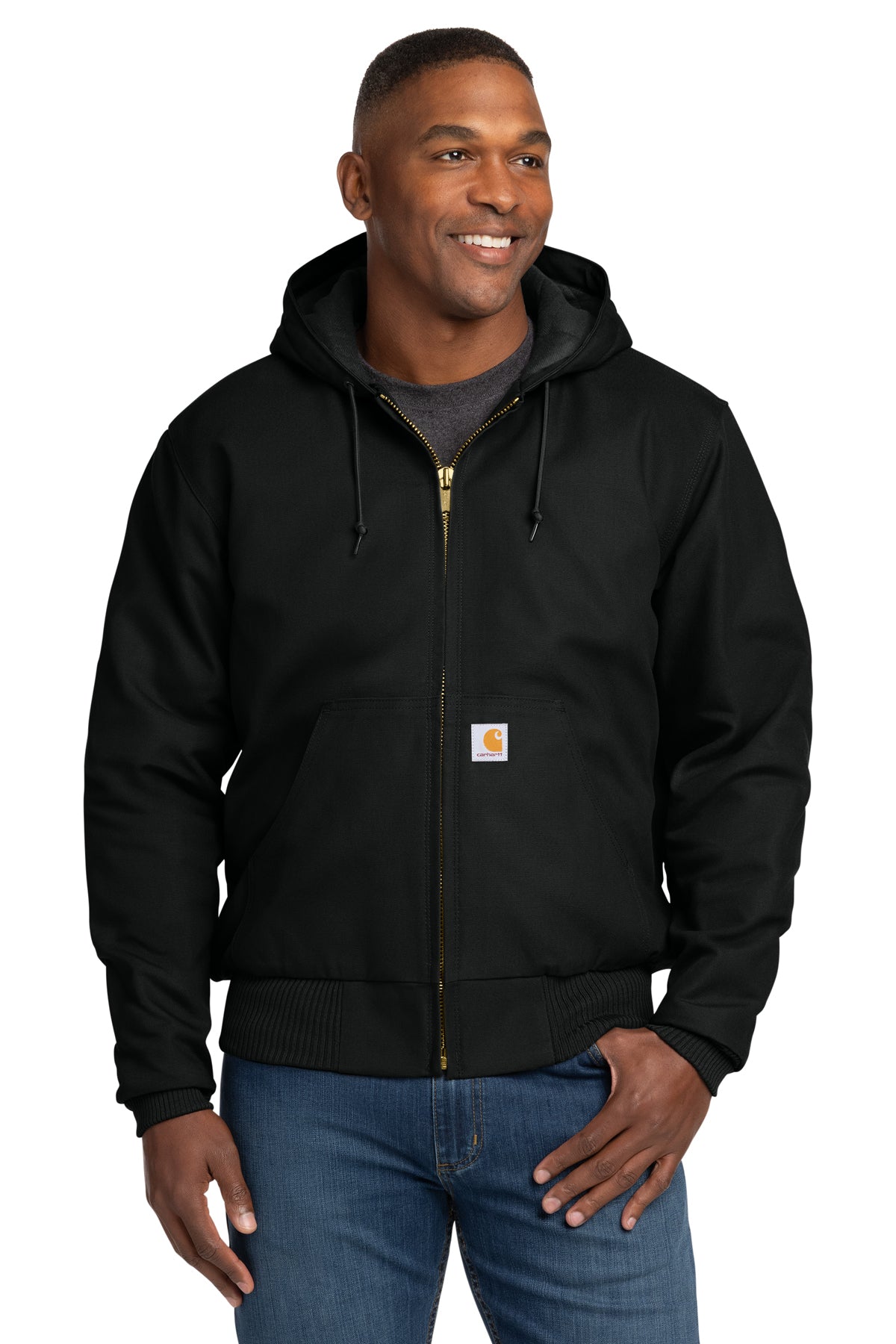 Carhartt Quilted-Flannel-Lined Duck Active Jac in Black - custom logo apparel by Buckeye Branding Co.