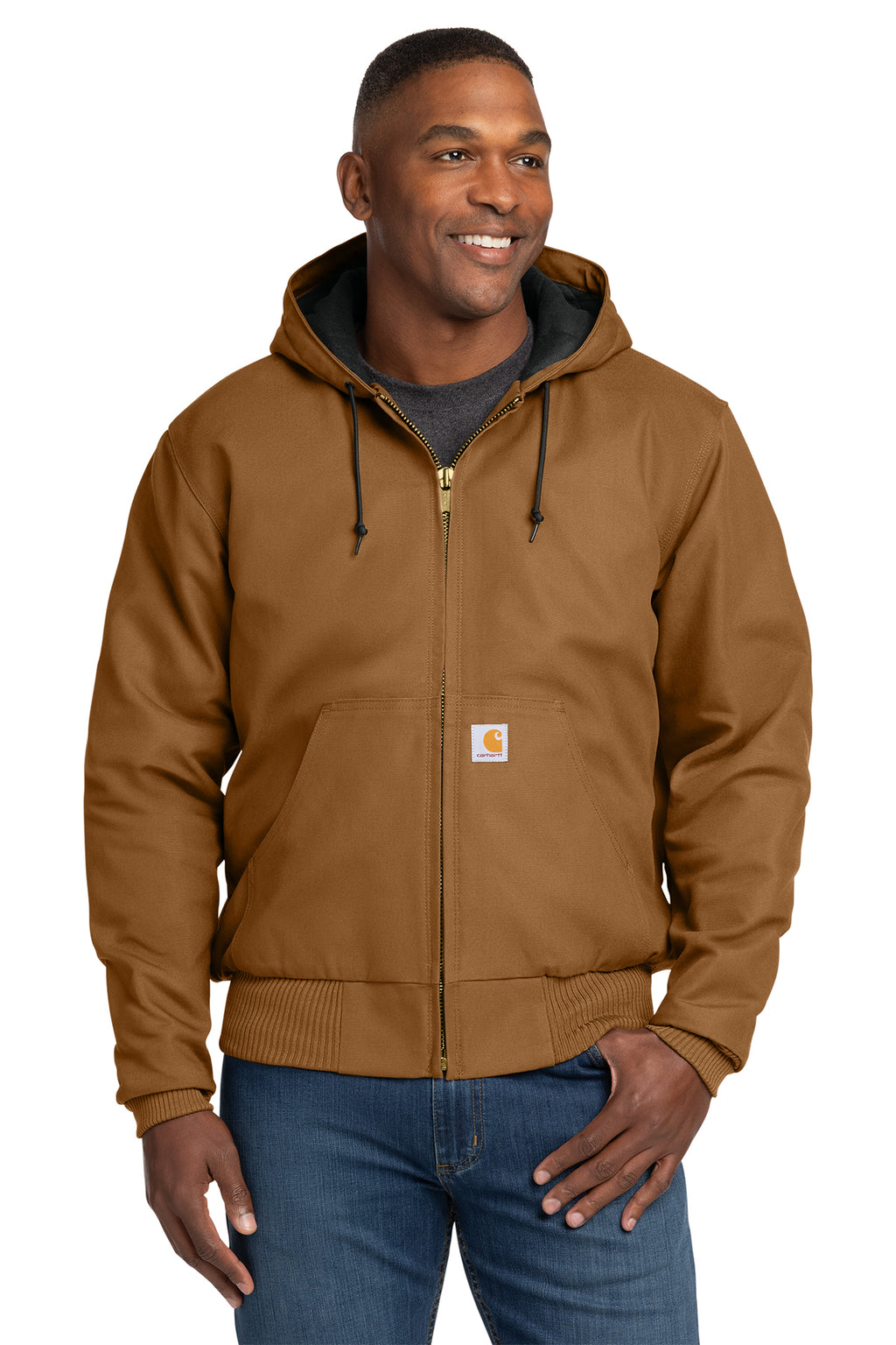 Carhartt Quilted-Flannel-Lined Duck Active Jac in Carhartt Brown - custom logo apparel by Buckeye Branding Co.