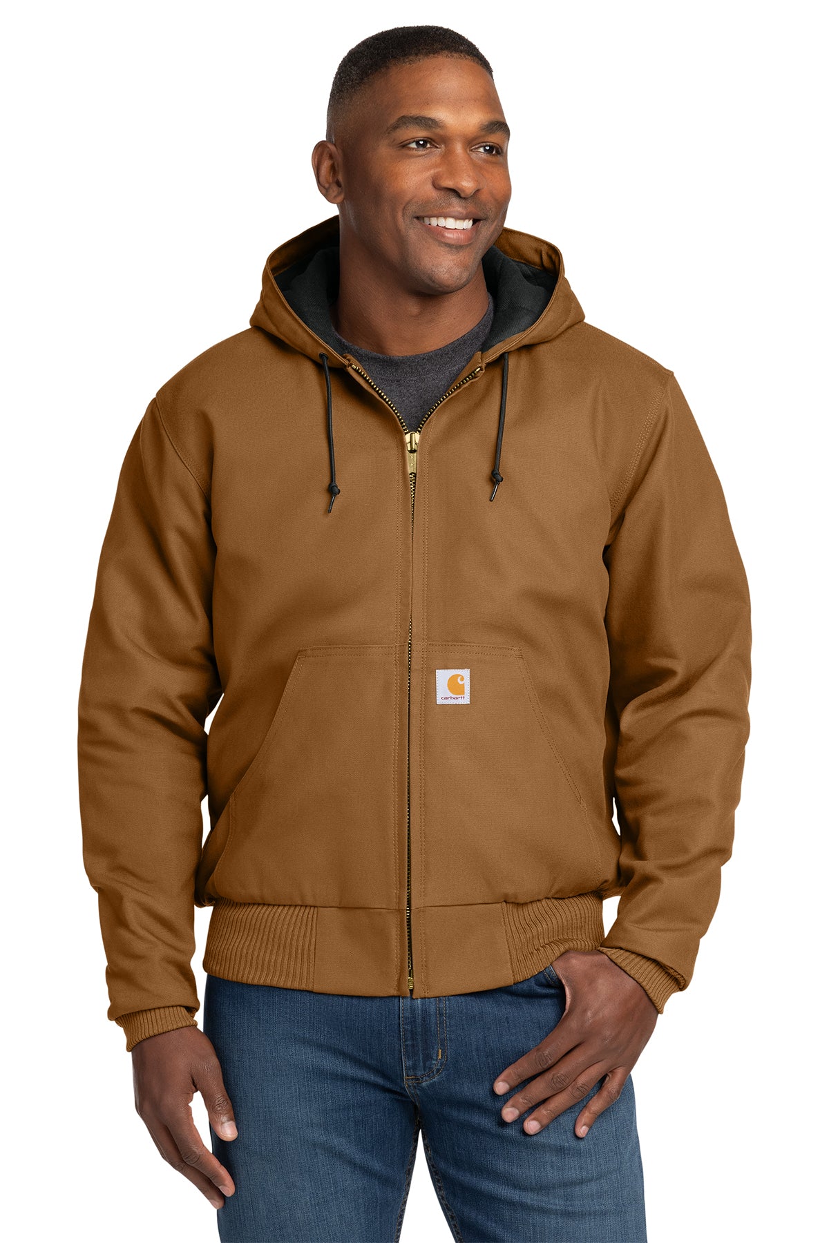 Carhartt Quilted-Flannel-Lined Duck Active Jac in Carhartt Brown - custom logo apparel by Buckeye Branding Co.