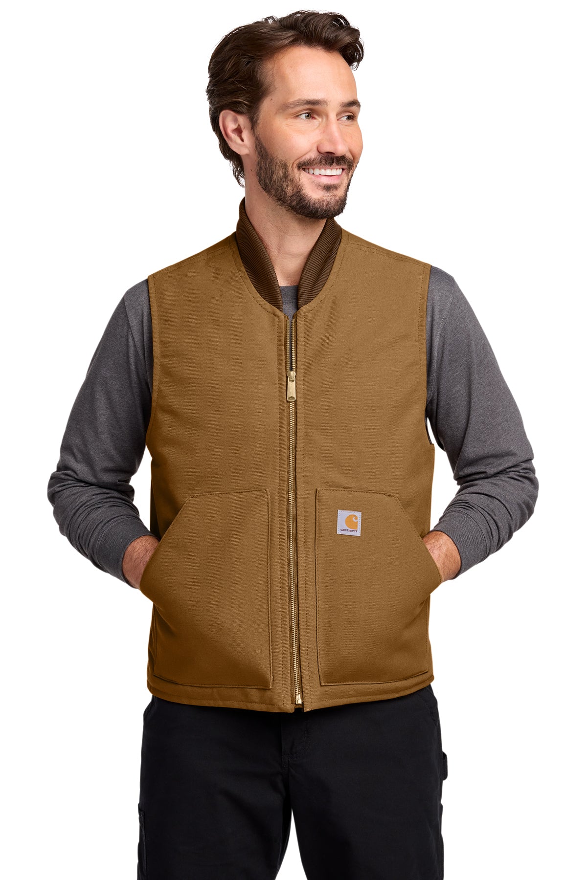 Carhartt Duck Vest in Carhartt Brown - custom logo apparel by Buckeye Branding Co.
