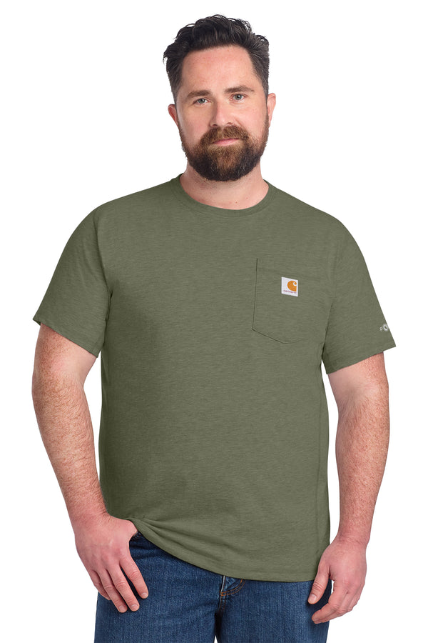 Carhartt Force Short Sleeve Pocket T-Shirt in Basil Heather - custom logo apparel by Buckeye Branding Co.