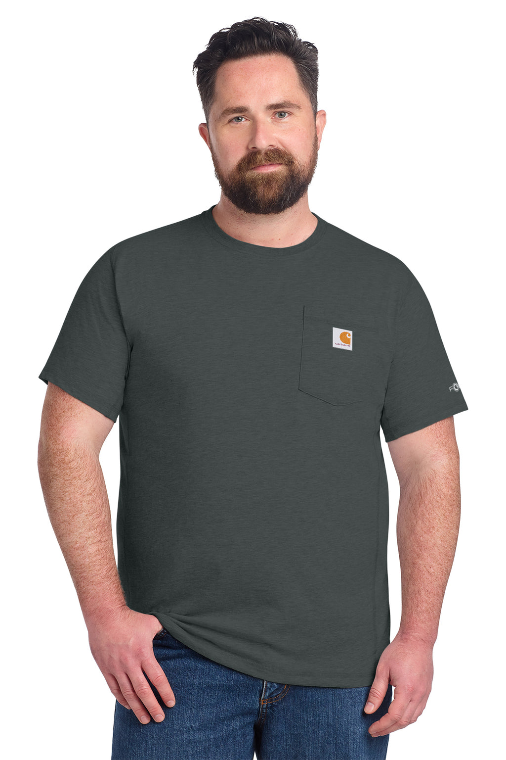 Carhartt Force Short Sleeve Pocket T-Shirt in Carbon Heather - custom logo apparel by Buckeye Branding Co.