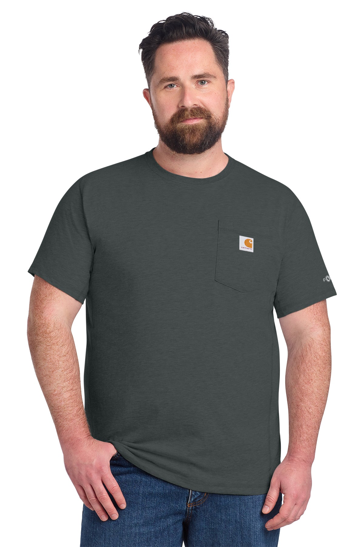 Carhartt Force Short Sleeve Pocket T-Shirt in Carbon Heather - custom logo apparel by Buckeye Branding Co.