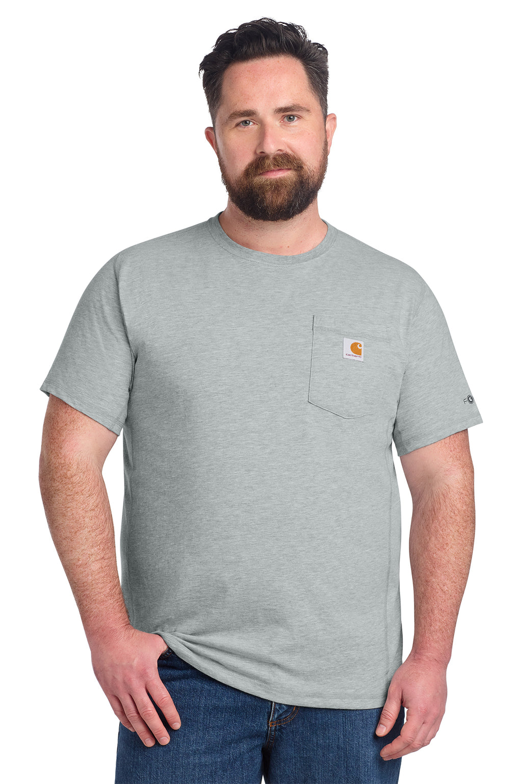 Carhartt Force Short Sleeve Pocket T-Shirt in Heather Grey - custom logo apparel by Buckeye Branding Co.
