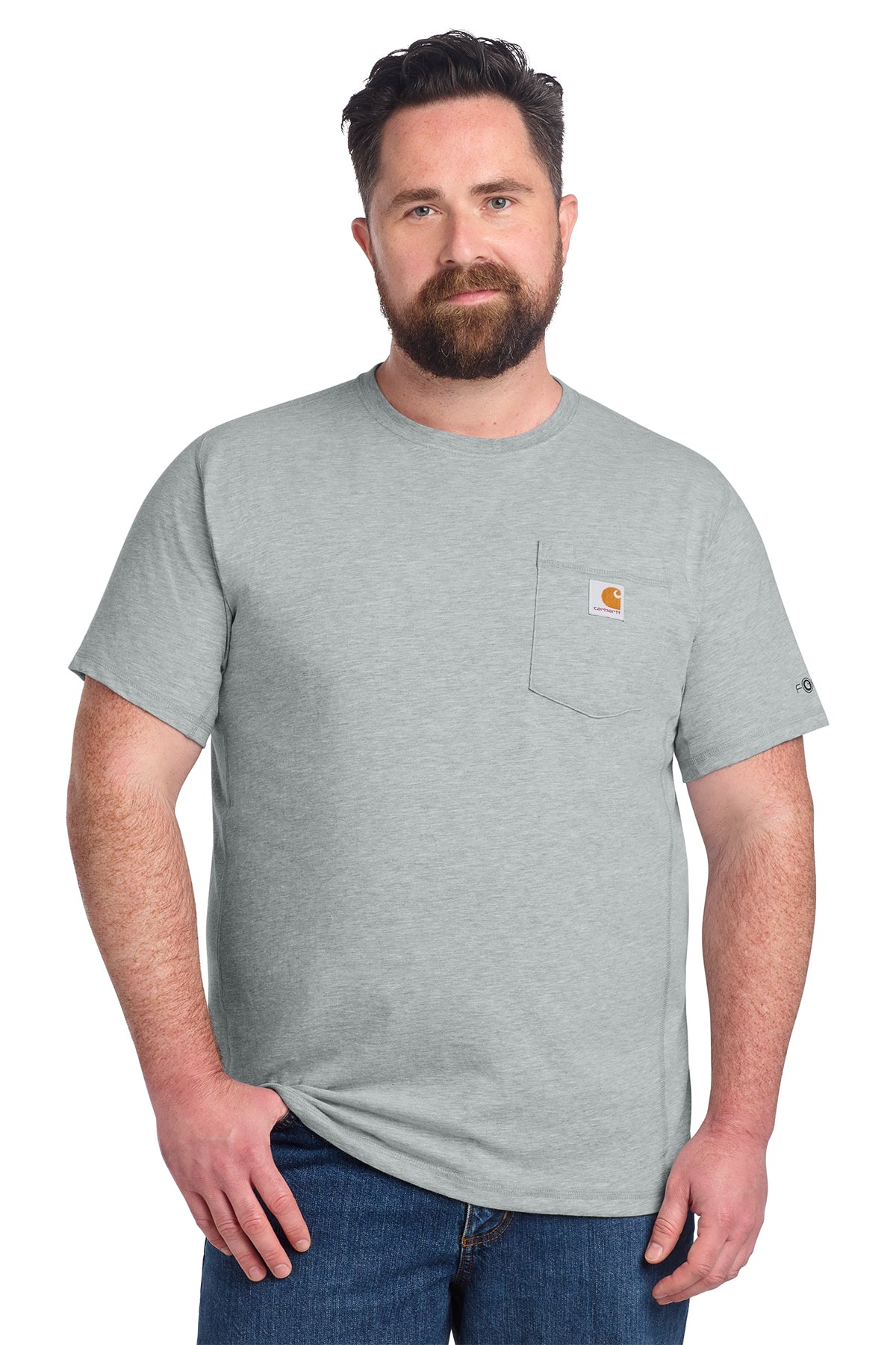 Carhartt Force Short Sleeve Pocket T-Shirt in Heather Grey - custom logo apparel by Buckeye Branding Co.