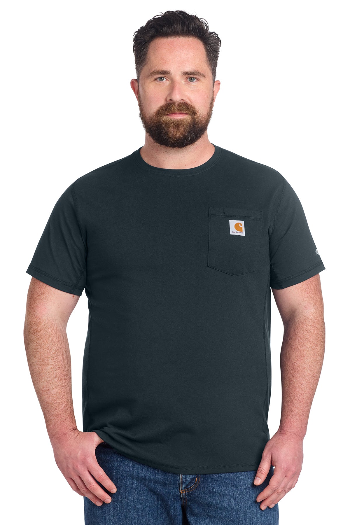Carhartt Force Short Sleeve Pocket T-Shirt in Navy - custom logo apparel by Buckeye Branding Co.