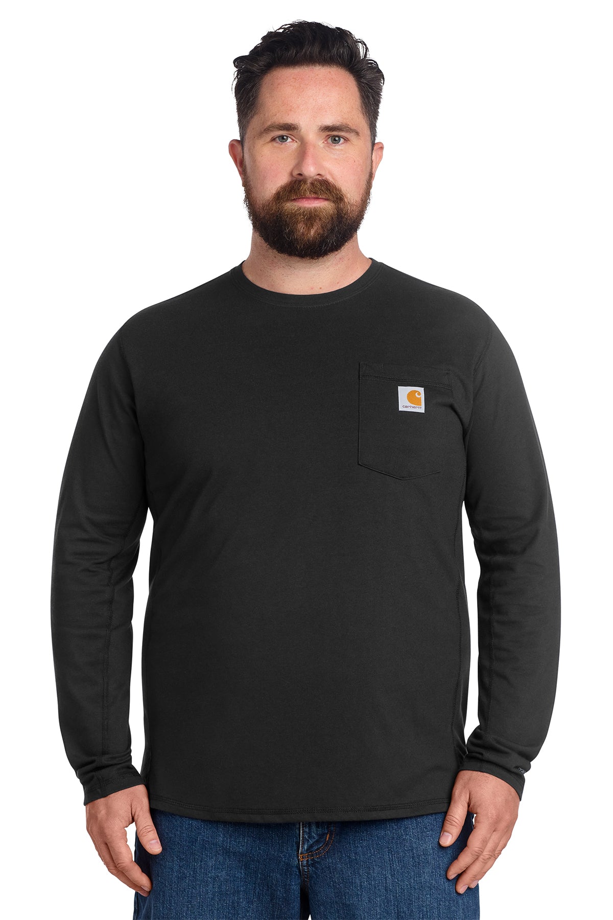 Carhartt Force Long Sleeve Pocket T-Shirt in Black - custom logo apparel by Buckeye Branding Co.