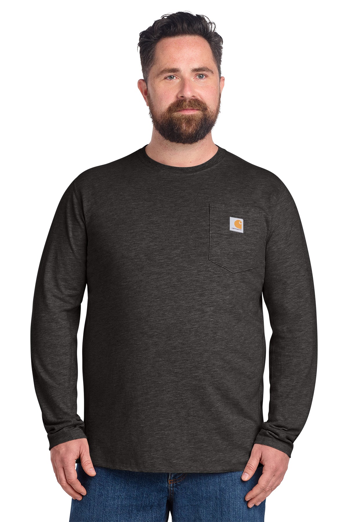 Carhartt Force Long Sleeve Pocket T-Shirt in Carbon Heather - custom logo apparel by Buckeye Branding Co.