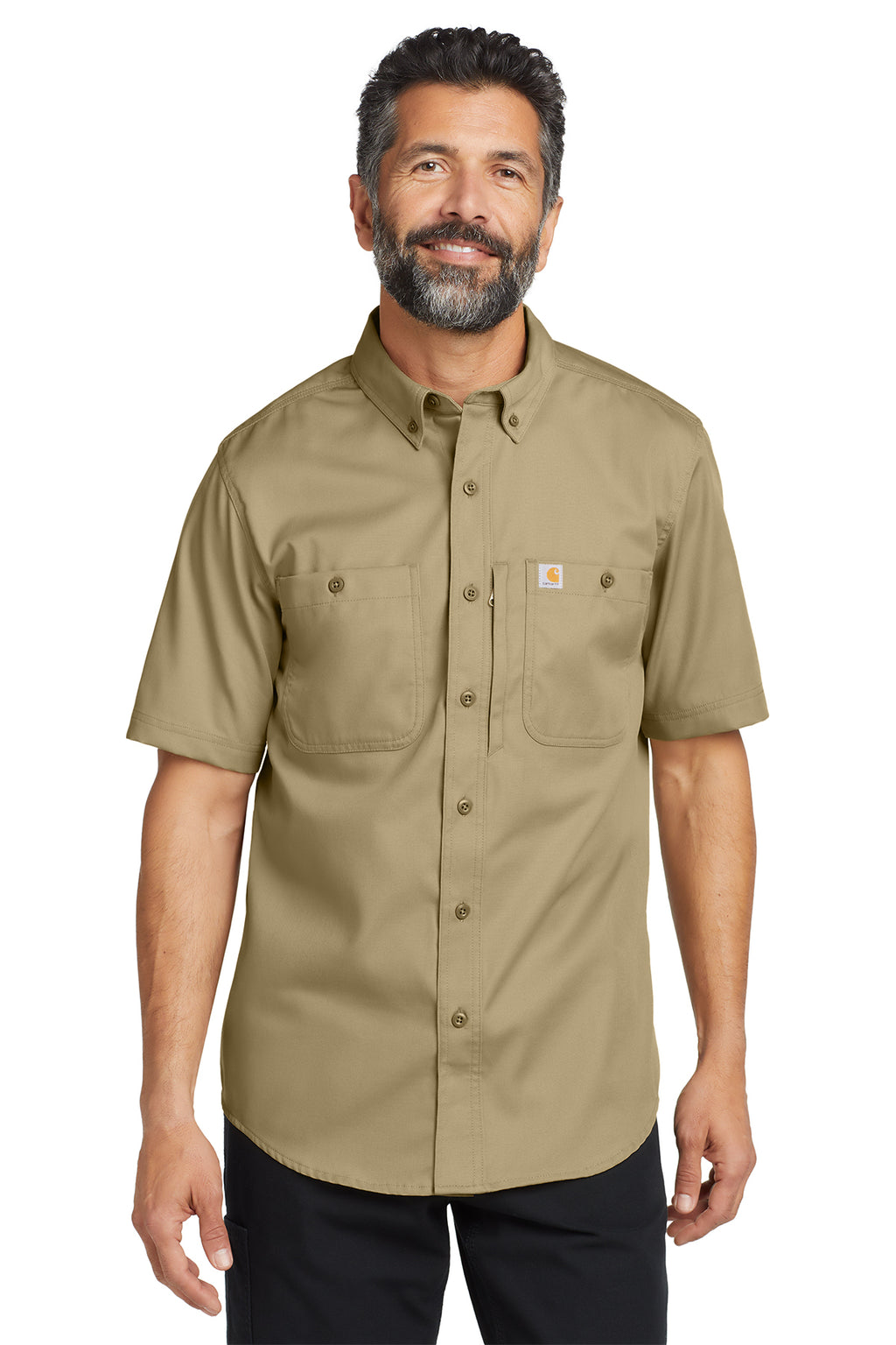 Carhartt Rugged Professional Series Short Sleeve Shirt in Dark Khaki - custom logo apparel by Buckeye Branding Co.