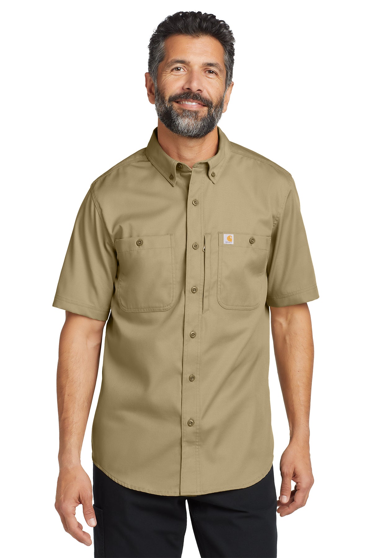 Carhartt Rugged Professional Series Short Sleeve Shirt in Dark Khaki - custom logo apparel by Buckeye Branding Co.