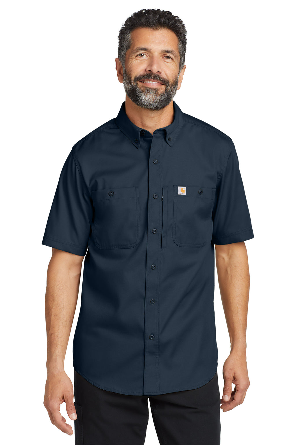 Carhartt Rugged Professional Series Short Sleeve Shirt in Navy - custom logo apparel by Buckeye Branding Co.