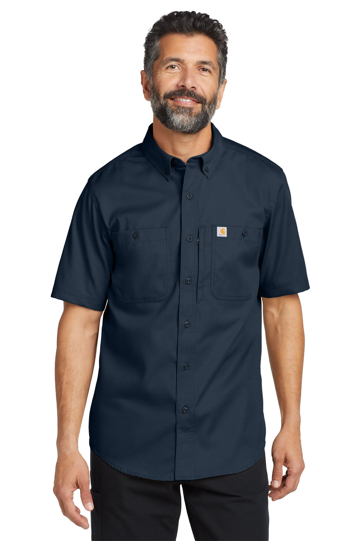Carhartt Rugged Professional Series Short Sleeve Shirt in Navy - custom logo apparel by Buckeye Branding Co.