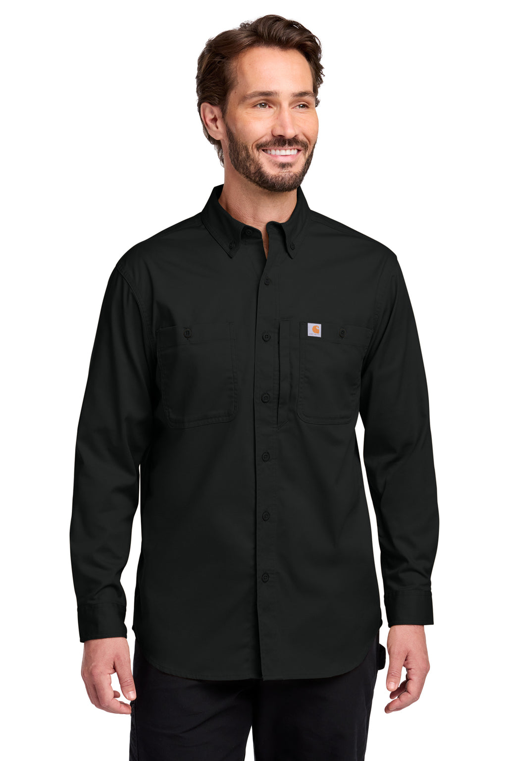 Carhartt Rugged Professional Series Long Sleeve Shirt in Black - custom logo apparel by Buckeye Branding Co.