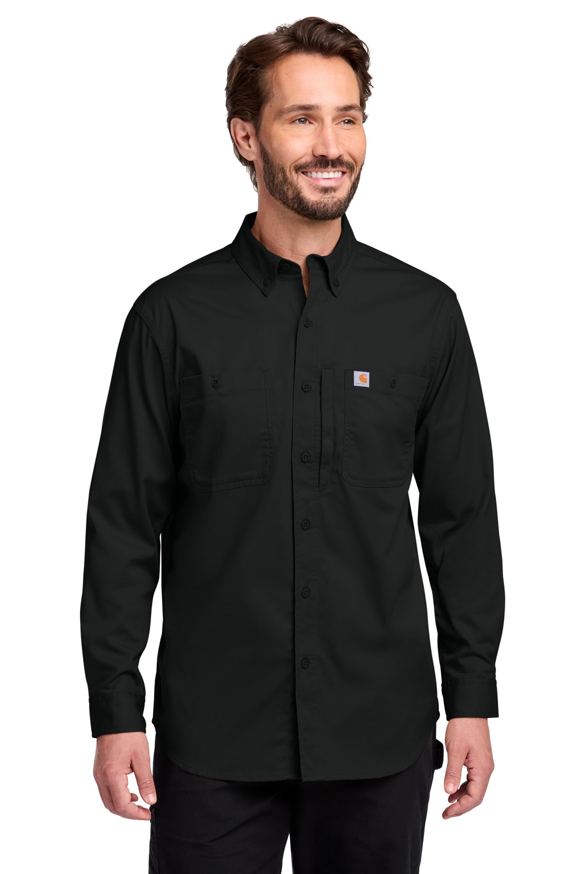 Carhartt Rugged Professional Series Long Sleeve Shirt in Black - custom logo apparel by Buckeye Branding Co.