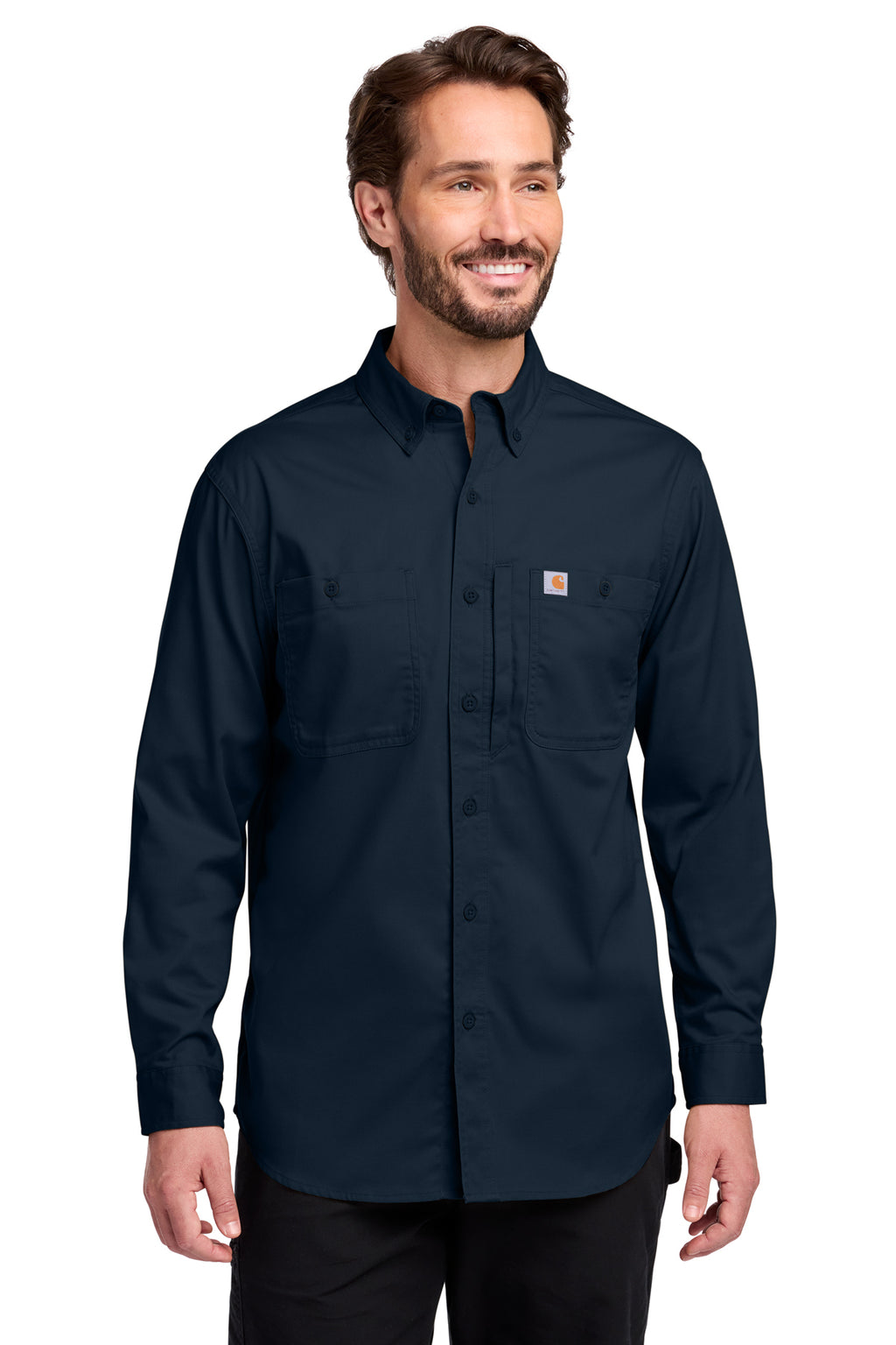 Carhartt Rugged Professional Series Long Sleeve Shirt in Navy - custom logo apparel by Buckeye Branding Co.