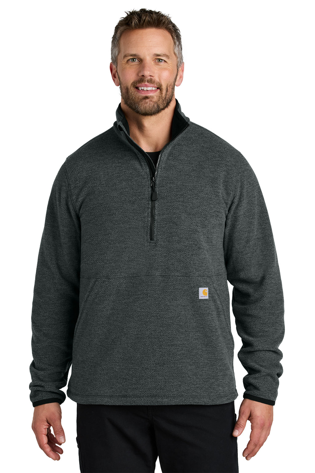 Carhartt Textured Half-Zip Fleece Jacket in Carbon Heather - custom logo apparel by Buckeye Branding Co.